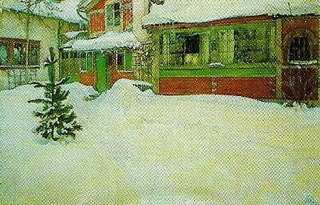 stuga i sno, Carl Larsson